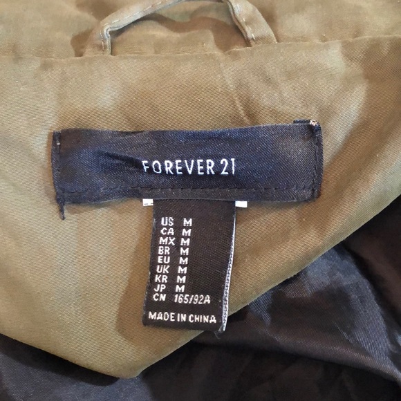 Forever 21 Olive Green Jacket Size M - Picture 7 of 8